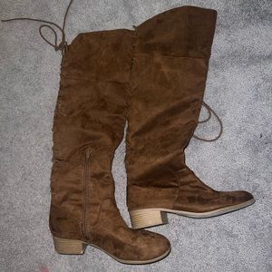 Brown high knee boots